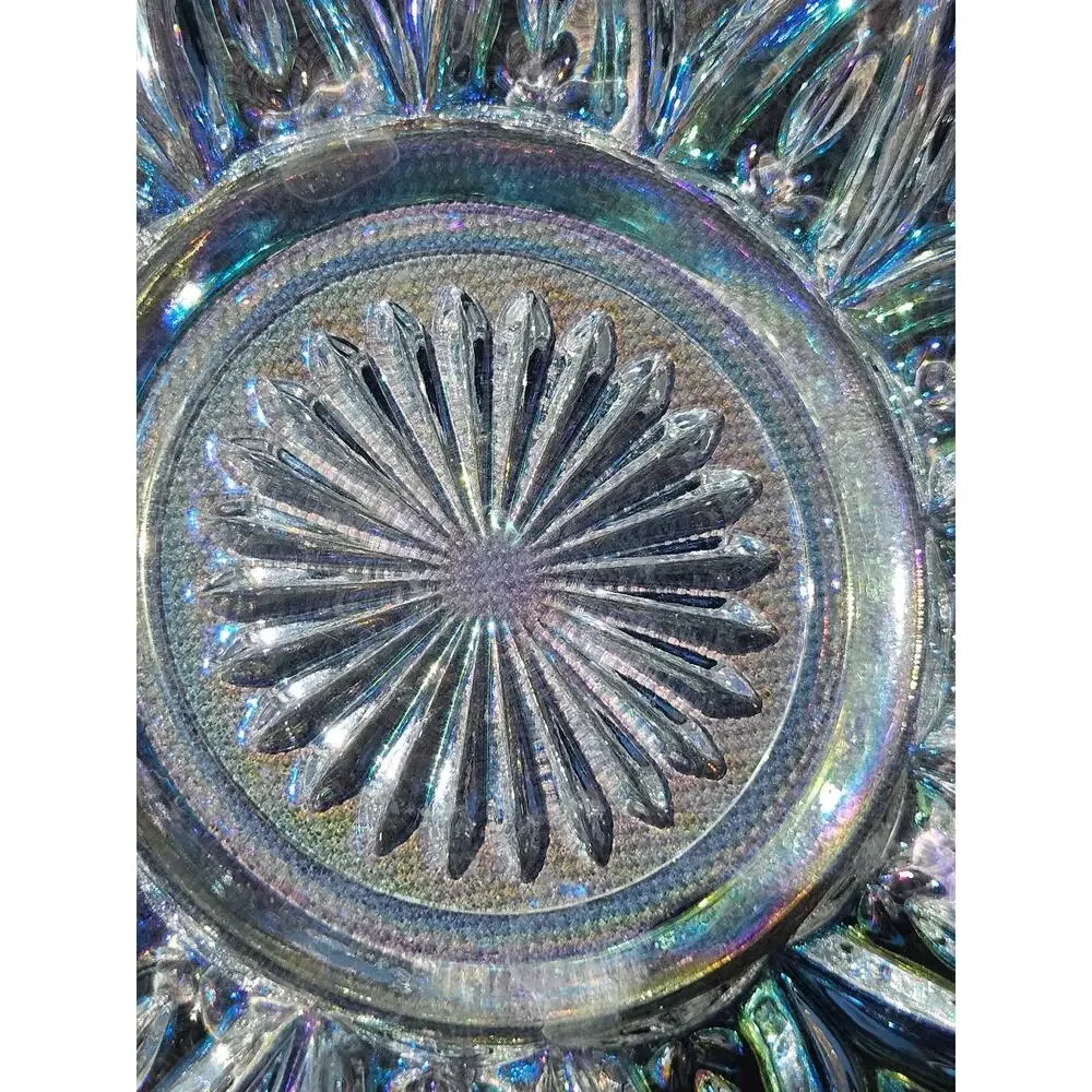 Vintage Federal Glass Petal #2829 Iridescent Dessert Berry Bowls Set of 6